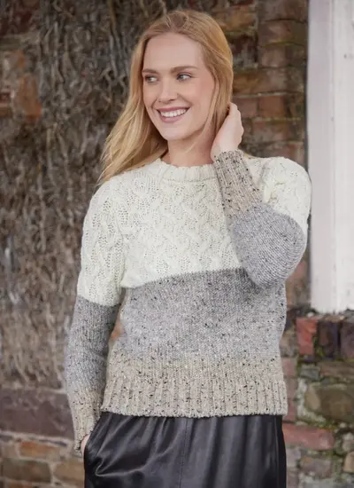 Tri-Band Cable Sweater 